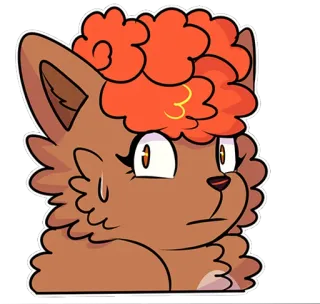 😐 лиса, мультик, милый, тревожный, стикер telegram sticker