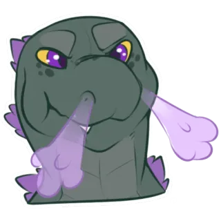 😤 monster, reptile, purple, smoke, fantasy whatsapp sticker