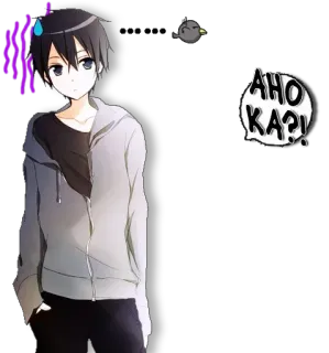 🅰 AHO KA?! Anime, Menino, Adesivo, Desenho animado telegram sticker