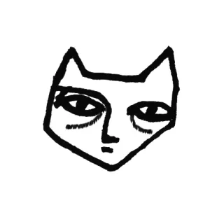 🕶 cat, animal, drawing, sketch, face, cartoon, pet telegram sticker