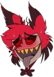 🥰 Alastor Hazbin Hotel setan, kartun, karakter, merah, Hazbin Hotel telegram sticker