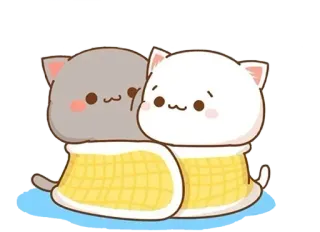 ❤️ kucing, imut, kawaii, selimut, kartun, hewan telegram sticker