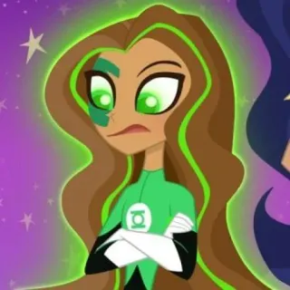✨ Jessica Cruz DC Super Hero Girls supereroe, DC Comics, Lanterna Verde, cartone animato telegram sticker
