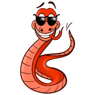 😎 serpent, dessin animé, lunettes de soleil, cool, animal, reptile, serpent dessin animé, souriant whatsapp sticker