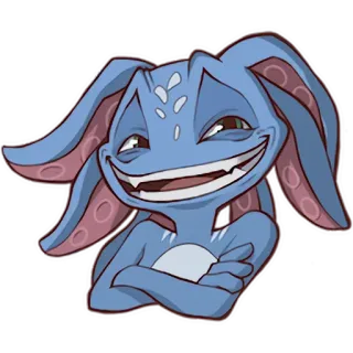 😏 漫画, 笑顔, 生き物, 青, キャラクター, アニメ telegram sticker