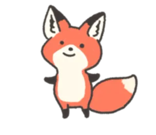 🙂 狐狸, 动物, 可爱, 卡通, 哺乳动物, 森林, 野生动物 telegram sticker