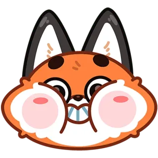 😁 zorro, animal, dibujo animado, lindo, pegatina, gracioso, juguetón whatsapp sticker