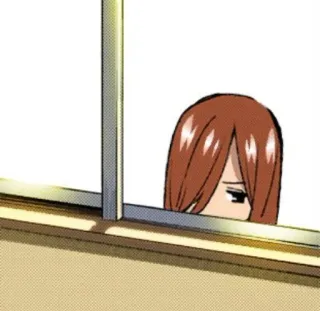 😶 Anime, Gadis, Jendela, Mengintip, Lucu, Manga whatsapp sticker