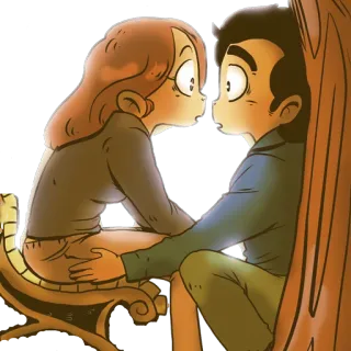 😮 мультфильм, пара, романтика, любовь, нежность telegram sticker