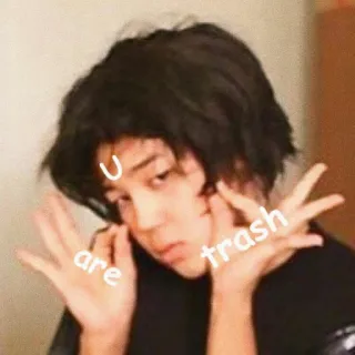😍 U are trash xúc phạm, rác rưởi, hài hước telegram sticker
