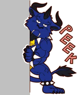 👀 PEEK Cartoon, Monster, Duivel, Schattig, Kijkend telegram sticker
