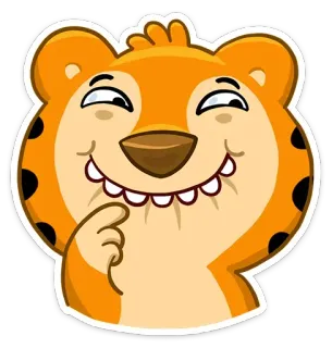 😏 tigre, dessin animé, animal, mignon, autocollant telegram sticker