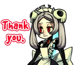 🙂 Thank you. gracias, esqueleto, skullgirl, lindo, anime telegram sticker
