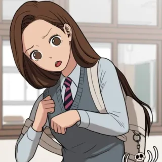 🛍 Anime, Mädchen, Schuluniform, Cartoon telegram sticker