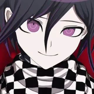 😏 Kokichi Oma Danganronpa Аниме, Кокичи Ома, Danganronpa, Манга, Персонаж, Фиолетовые глаза, Клетчатый узор telegram sticker