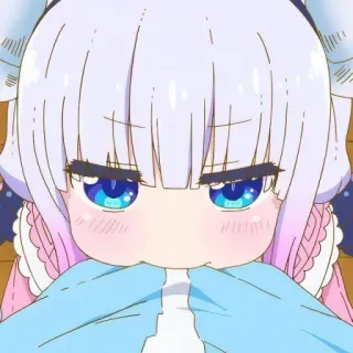 ☁️ Kanna Kamui Miss Kobayashi's Dragon Maid Anime, Drago, Carino, Kanna, Kamui, Miss Kobayashi, Kawaii telegram sticker