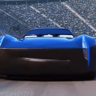🥰 cars, blue, racing, cartoon whatsapp sticker