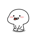 😋 carino, personaggio, cartone animato, blob, felice whatsapp sticker