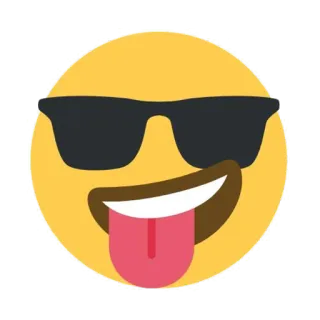 😎 emoji, sunglasses, face, tongue, cool, expression telegram sticker