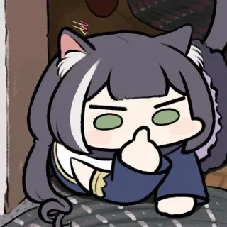 🖕 gadis kucing, jari tengah, kasar, anime, stiker telegram sticker