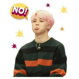 😕 NO! kpop, нет, bts, чимин, айдол, милый, стикер whatsapp sticker