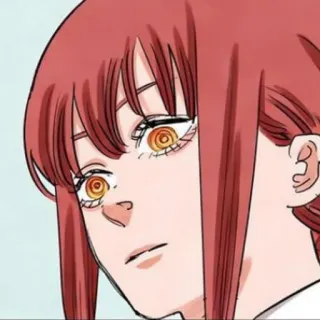 🍒 Makima Chainsaw Man Makima, Chainsaw Man, Anime, Manga, rote Haare, Charakter telegram sticker