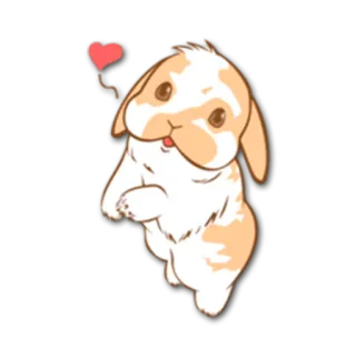 😘 うさぎ, バニー, かわいい, 動物, ハート, ステッカー telegram sticker