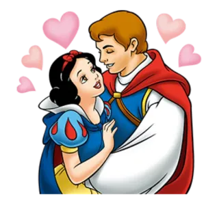 💖 Snow White Snow White and the Seven Dwarfs disney, princess, love, cartoon, snow white, prince telegram sticker