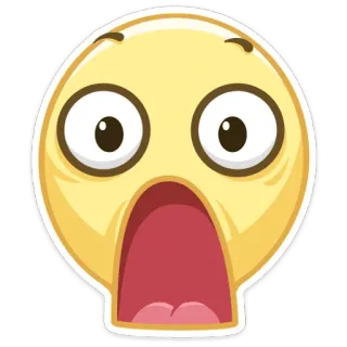 😳 эмодзи, в шоке, удивлён, лицо, желтый, мультфильм telegram sticker