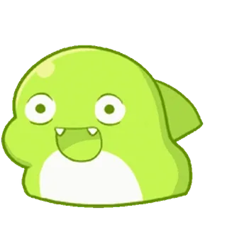 ⭐ green, monster, slime, cartoon, cute, character whatsapp sticker