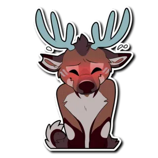 😖 cerf, animal, mignon, dessin animé, bois telegram sticker