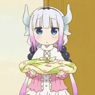 🍬 Kanna Miss Kobayashi's Dragon Maid 애니메이션, 귀여운, 드래곤, 칸나, 선물, 만화 whatsapp sticker