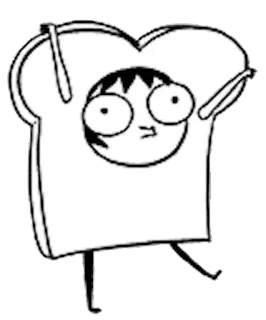 🍞 Roti panggang, Roti, Kartun, Karakter, Makanan, Lucu, Humor telegram sticker