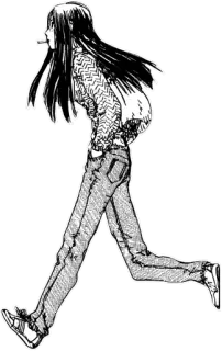 🚶‍♀️ женщина, ходьба, иллюстрация, манга, рисунок, женский, человек telegram sticker