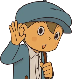 👂 Professor Layton professor layton, video game, personagem, detetive, quebra-cabeça, resolução de quebra-cabeças, desenho animado telegram sticker