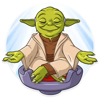 😌 Yoda Star Wars Yoda, Star Wars, Jedi, Meditation, Cartoon, Character telegram sticker