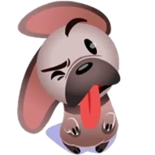 😜 cachorro, animal, desenho animado, fofo, engraçado, adesivo telegram sticker