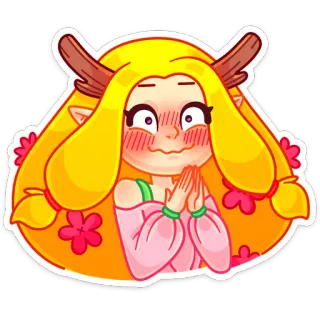 ☺️ lindo, dibujos animados, elfo, chica, kawaii, magia telegram sticker