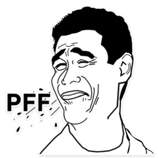 😂 PFF มีม, ใบหน้า, ชิ, ขยะแขยง, ปฏิกิริยา, สีหน้า telegram sticker