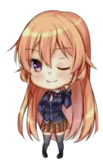 😉 Chibi, Anime, Fille, Cartoon, Mignon, Kawaii whatsapp sticker