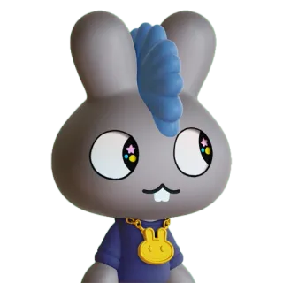 🏎 conejo, dibujo animado, personaje, lindo, animal whatsapp sticker