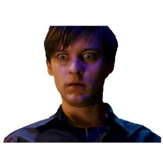 😦 Peter Parker Spider-Man Peter Parker, Spider-Man, surpris, Meme, Tobey Maguire, choqué telegram sticker