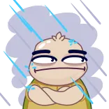 🙁 cartoon, sad, rain, unhappy, sticker telegram sticker
