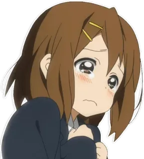 😢 Yui Hirasawa K-On! Anime, Triste, Llorando, Chica, Uniforme Escolar, K-On telegram sticker