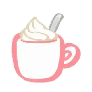 🤗 Kaffee, Getränk, Rosa, Tasse, Süß telegram sticker