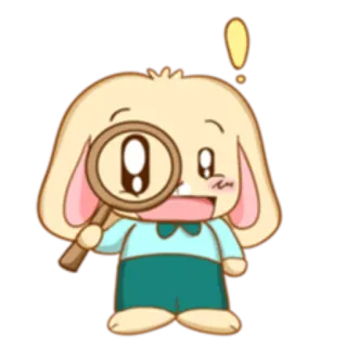 🔬 coelho, desenho animado, fofo, lupa, detetive, procurando telegram sticker
