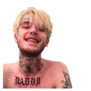 😁 Lil Peep daddy rapero, lil peep, tatuaje, retrato whatsapp sticker