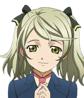 😄 Anime, Personaggio, Ragazza, Sorriso, Uniforme scolastica, Illustrazione whatsapp sticker