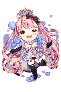 😈 Anime, Fille, Chibi, Roses, Couronne, Mignon, Kawaii whatsapp sticker