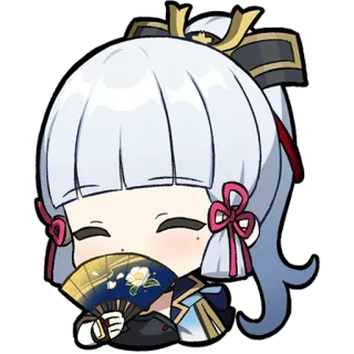 🙊 Kamisato Ayaka Genshin Impact Kamisato Ayaka, Chibi, Anime, Genshin Impact, Fã, Fofo telegram sticker